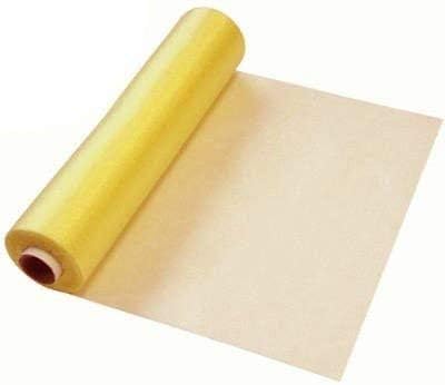 Trimming Shop Organza Roll Snow Sheer Glitter Fabric 25m x 29cm for Wedding Venue, Chair Bow Sash, Table Runner, Christmas Event, Party Decoration, Lemon