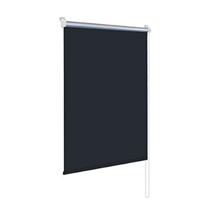 Rapid Teck® Klemmfix Thermo Verdunkelungsrollo 55cm x 150cm schwarz Verdunklungsrollo Seitenzug Klemmrollo + Kindersicherung