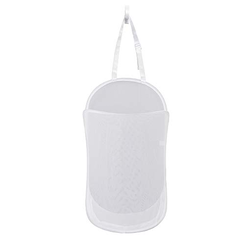 Smart Design Deluxe Mesh Over The Door Pop Up Hamper w/ Hook & Adjustable Strap - VentilAir Mesh Material - for Laundry & Clothes - Home - (Holds 3 Loads) (17 x 28 Inch) [White] - Thumbnail 7