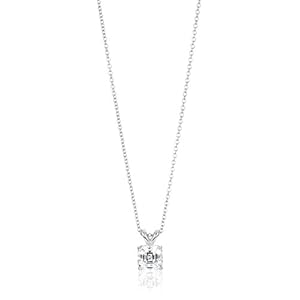 Platinum-Plated Sterling Silver Fancy Shape Solitaire Pendant Neckalce made with Swarovski Zirconia, 16"