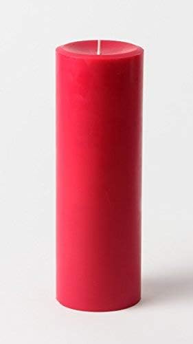 MIster Candle - 3 inch by 9 inch Tall Unscented Solid Color Pillar Candles (Set of 2) for Home Décor, Wedding Receptions - Made in USA (Red)