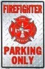 Firefighter Parking Only Embossed Metal Novelty Parking Sign Sp80010 8" X 12"