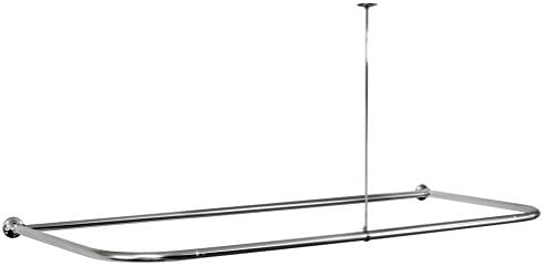 Hudson Brass Works Shower Curtain Rod D Shape For Freestanding