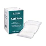 Medline Industries PRM21450 Abdominal Pads, Sterile, 5 in.x9 in., 25/BX, White