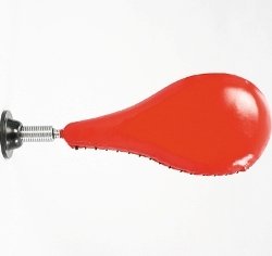 BAY® FUN WAND-Schlagpolster mit FEDER, - ROT - Schlagkissen, Boxbirne, Speedball, Doppel Single Mitt, rot Wandboxkissen Wandb