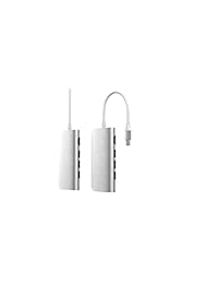 Juiced Systems BizHUB USB C   Puerto multipuerto Gigabit HDMI, 3 puertos USB 3.0, Gigabit Ethernet, HDMI 4K, SD Micro SD, USB C, Plateado