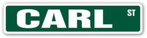 CARL Street Sticker Sign name childrens room door gift kid child boy girl wall entry - Sticker Graphic Personalized Custom Sticker Graphic