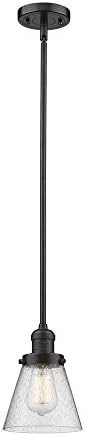 Innovations Lighting 201S-OB-G64 Small Bell - One Light Stem Mini Pendant, Oiled Rubbed Bronze Finish with Seedy Glass