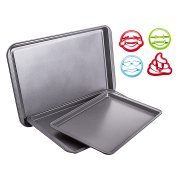 Click Here to See More Images Tasty 3pc Cookie Sheet Set with 4 Cookie Cutters