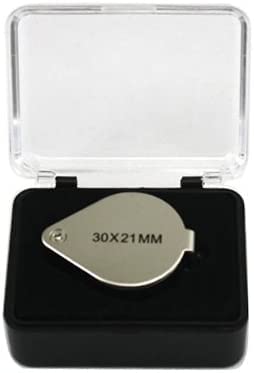 8 Pcs Mini 30X 21mm Jeweler Jeweler's Jewelry Loupe Magnifier Magnifying Glass Silver w/Box