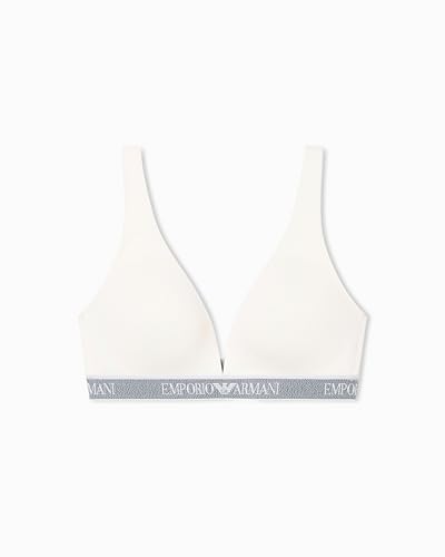 Emporio Armani Woman's Iconic Logoband Padded Triangle Bra White XL