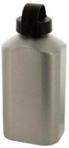 Aluminum Camping Canteen Army Like - Metal Canteen Travel Size for Hiking, Camping, Climbing with Screw on Top and Loop to Clip to Your Backpack, Purse, Gym Bag or Stroller - Metal Finish