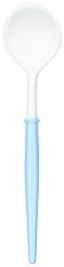 Sophistiplate 92UMQCP Bella Disposable Cocktail Spoon, Plastic, White with Light Blue