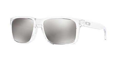 Oakley Holbrook Sunglasses Polished Clear / Chrome Iridium Polarized Lens