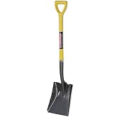 Westward 12V171 Sq Point Shovel, Fibreglass D Handle