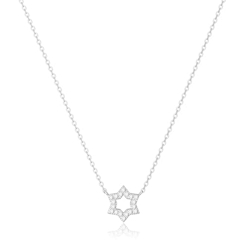 Freekiss Gold Pendant Necklace for Women, Dainty Diamond Necklaces for Women Simple 14K Gold Plated Paperclip Choker Necklaces Cute Minimalist Open Oval Necklaces Gold Jewelry for Women Gifts