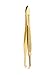 Mundial Gold Series Tweezers with Straight Tip - 3-Inch Stainless Steel Precision Tweezers for Eyebrow Shaping, Splinter Removal, and Crafting