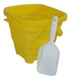 Packable Pails. Collapsible Bucket with Shovel- Perfect for Travel in Sunhine Yellow (By AquaVault)