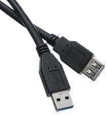 Dealsjungle USB 3.0 Extension Cable, Black, Type A Male / Type A Female, 10 foot
