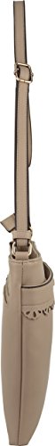 B BRENTANO Vegan Medium Crossbody Handbag Purse (Beige.) - Thumbnail 3