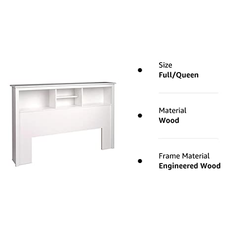 Prepac Full / Queen Bookcase Headboard, White Pricepulse