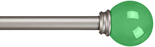 AmazonBasics Decorative 5/8" Curtain Rod with Round Finials - 28-48", Kelly Green
