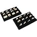 Adorox 2 sets of Finger Black Velvet Ring Trays Accessory Foam Pads Showcase Counter Top Display Jewelry Holder 5.5'' Holiday Gift Christmas