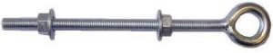 150mm 6" x 3/8" No.452 Welded Eye Bolts c/w 2 Nuts & 2 Washers - Assembled - Zinc Plated