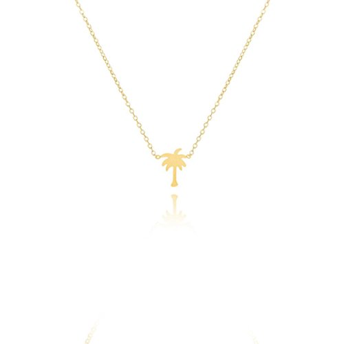 Coconut Tree Jewerly Necklace, Unpara Geometric Metal Stick Bar Tassel Alloy Necklace for Womens Girls (Gold)