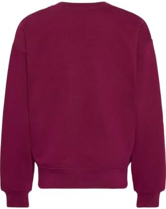Donna Felpa Archive Logo French Terry Girocollo, Rosso (Berry Glaze), L