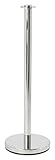 Displays2go Flat Top Crowd Control Posts with 4-Way Adapter, 39-Inch H Stanchions Include Rubberized Base, Polished Chrome, Set of 2 (RPSTFLTCH2)