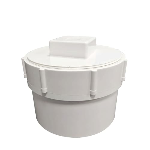 Fitvell PVC Sewer Cleanout Adapter with Plug Pipe