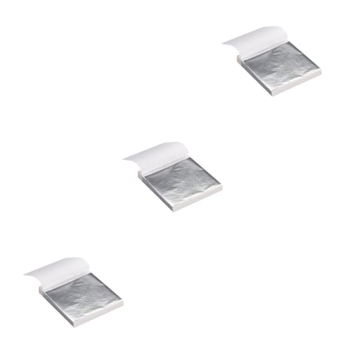 SEWACC 300sheets Silver Sheet Foil Paper for Crafts Makeup Gilding Decoration Metallic Paper