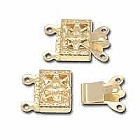 Box clasp 2 hole GP pk10