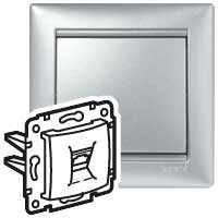 Legrand Valena - Telephone Socket 1xRj45 Rdsi Aluminium
