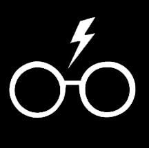 LLI Harry Potter Glasses | Decal Vinyl Sticker | Cars Trucks Vans Walls Laptop | White |5.5 x 4.4 in | LLI865