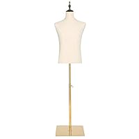 YANZHEN Male Mannequin Torso Body Display Dummy Model Bust Tailoring Height Adjustable Iron Plate, 3 Size (Color : White, Size : S)
