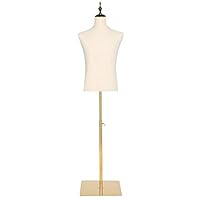 YANZHEN Male Mannequin Torso Body Display Dummy Model Bust Tailoring Height Adjustable Iron Plate, 3 Size (Color : White, Size : S)