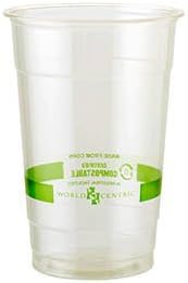 Useful Universe 16 Oz. PLA Clear Corn Plastic Biodegradable Cold Cup (Pack of 50)