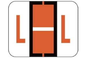 Doctor Stuff - File Folder Labels, Alphabet Letter L, Compatible with Smead BCCR/BCCS - TPAM Series, Orange, 1" x 1-1/4", 500/Roll