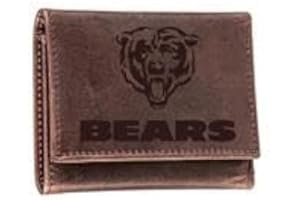 Team Sports America NFL Chicago Bears Brown Wallet | Tri-Fold | Officially Licensed Stamped Logo | Made of Leather | Money and Card Organizer | Gift Box Included