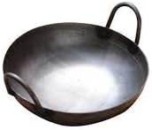 BYGONE’s Iron Kadai/Traditional Iron Cookware with Riveted Handles/Iron Fry Kadi /10 inch Medium Size