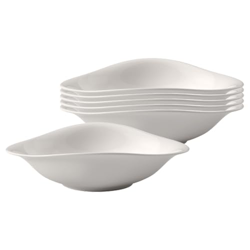 Villeroy & Boch - Vapiano Pastateller Set 6 Teilig, Pastateller Groß Tief Weiß, Nudelteller, Pastatellerset, Spaghettiteller, Suppenteller Tief, Salat