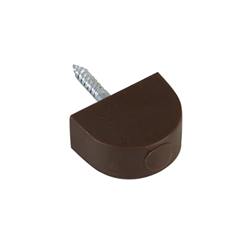 Amig - Support | Half Moon Shape | Diameter 14 x 22 mm | 8 Pieces | Ideal for Supporting Shelves of Cabinets, Display Cabinets or Shelves | Easy to Attach by Screw | Plastic Brown