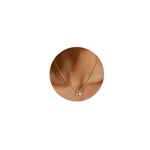 sedmart April Birthstone Necklace for Women – 14K Gold Plated Cross Necklace for Women Gold Jewelry Birthday Gifts Cross Heart Necklaces for Women at Amazon