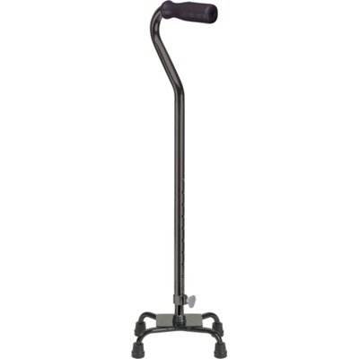 Drive Medical Foam Grip Four Point Cane, Black