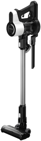 VCP 4130 Aspirateur à Manche sans Fil 2 en 1 2 Niveaux d'aspiration, Moteur 110 W, Batterie Li-ION 21 6 V, Volume d'absorption de la poussière, jusqu'à 45 Minutes, 80 décibels, Blanc/Noir