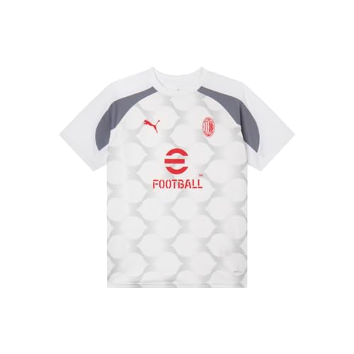 AC Milan Jersey Prematch 23/24 Camiseta, Puma White Grey Tile, 8 años Unisex niños