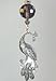 Purple Rhinestone and Faceted Glass Silvery Peacock Ceiling Fan Pull Chain