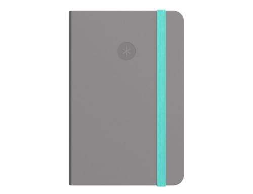 Antartik Quaderno con gomma note copertina rigida A4 fogli a righe grigio e turchese 100 fogli 80 gr FSC